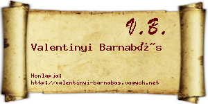 Valentinyi Barnabás névjegykártya