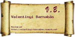 Valentinyi Barnabás névjegykártya